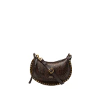 Isabel Marant Oskan Moon Bag in Python-Effect Grained Leather, Mocha | Women | Coveti