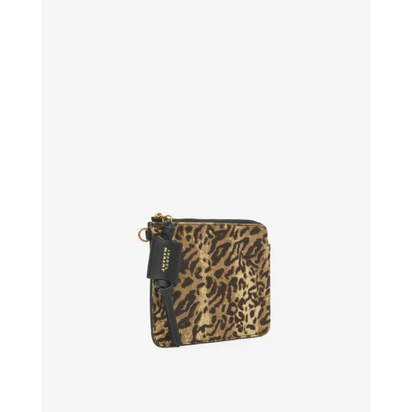 Isabel Marant Oskan Pony Leather Zip Pouch in Fauve | Wallets & Purses | Coveti