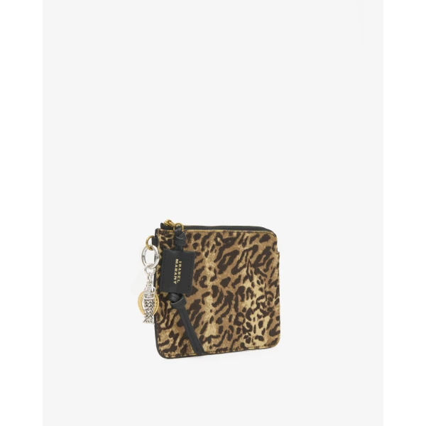 Isabel Marant Oskan Pony Leather Zip Pouch in Fauve | Wallets & Purses | Coveti
