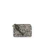 Isabel Marant Oskan Pony Leather Zip Pouch in Zebra | Women | Coveti