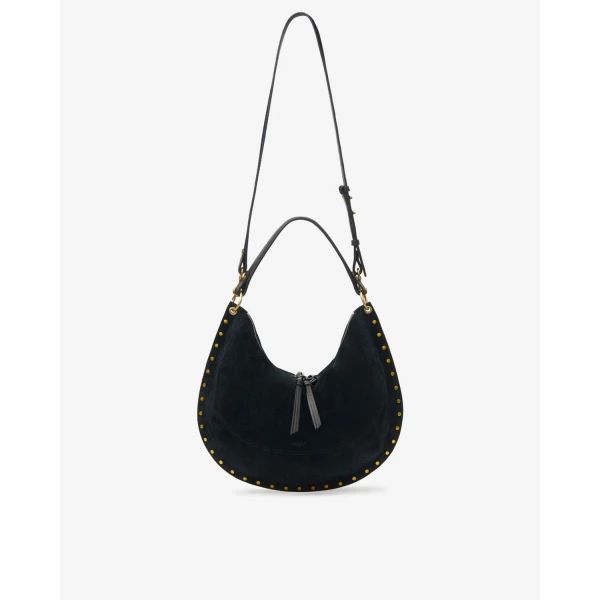 Isabel Marant Oskan Soft L Suede Bag in Black | Shoulder & Crossbody Bags | Coveti