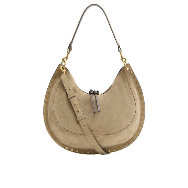 Isabel Marant Oskan Soft L Suede Bag in Smoky Taupe | Women | Coveti