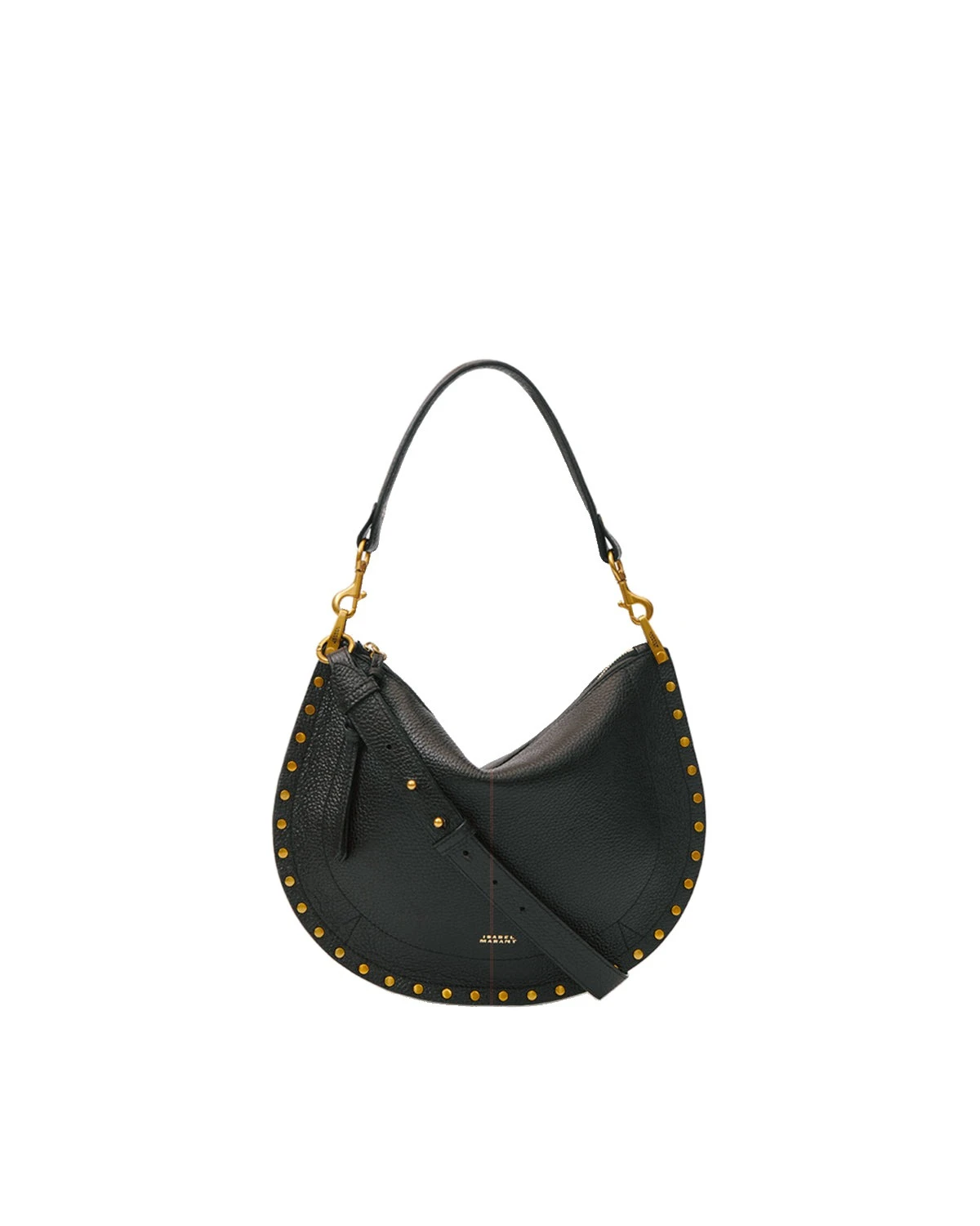 Isabel Marant Oskan Soft Zip Bag in Grained Leather, Black Isabel Marant Oskan Soft Zip Bag in Grained Leather, Black | Women | Coveti