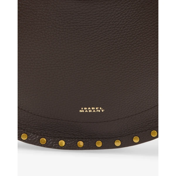 Isabel Marant Oskan Soft Zip Bag in Grained Leather, Coffee | Shoulder & Crossbody Bags | Coveti