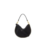 Isabel Marant Oskan Soft Zip Bag in Suede Leather, Black | Women | Coveti