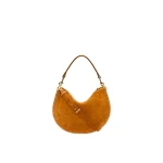 Isabel Marant Oskan Soft Zip Bag in Suede Leather, Cognac | Women | Coveti