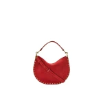 Isabel Marant Oskan Soft Zip Bag in Suede Leather, Scarlet Red | Women | Coveti