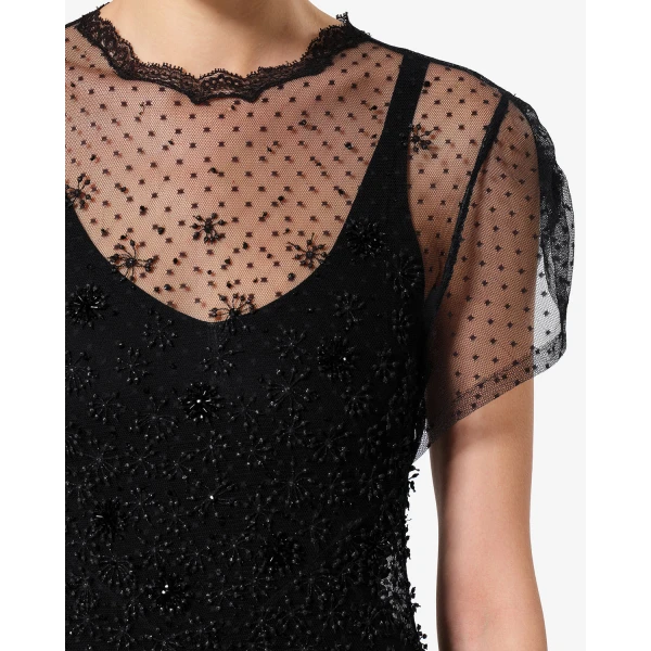 Isabel Marant Otalia Lace Dress in Black | Maxi Dresses | Coveti