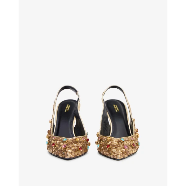 Isabel Marant Pafya Pumps in Light Gold | Heels | Coveti
