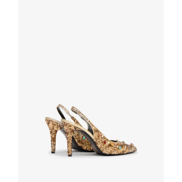 Isabel Marant Pafya Pumps in Light Gold | Heels | Coveti