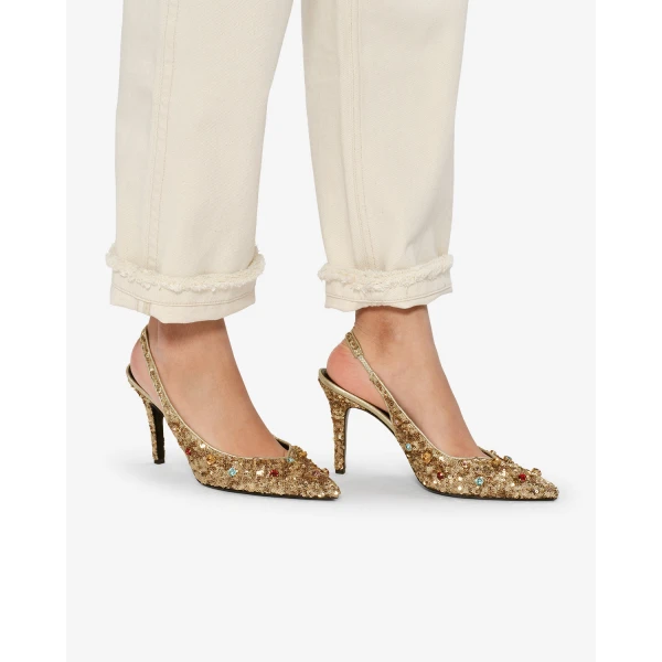 Isabel Marant Pafya Pumps in Light Gold | Heels | Coveti