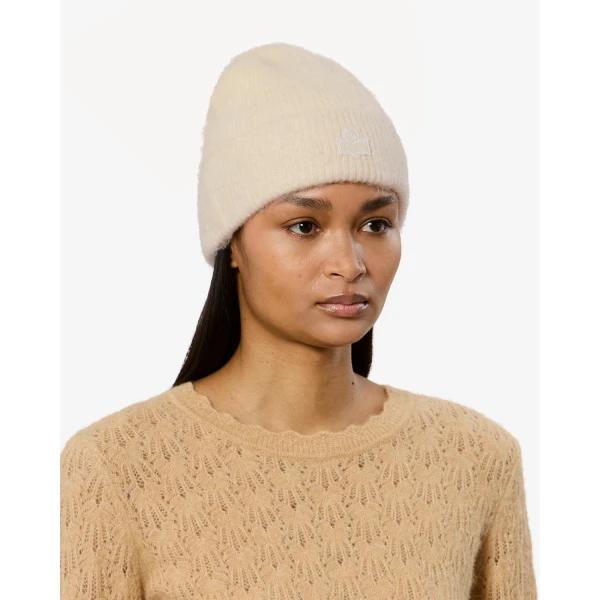Isabel Marant Peeta Alpaca Beanie in Ecru | Hats | Coveti