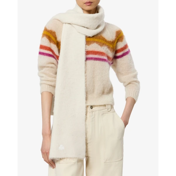 Isabel Marant Peliz Alpaca Scarf in Ecru | Scarves | Coveti