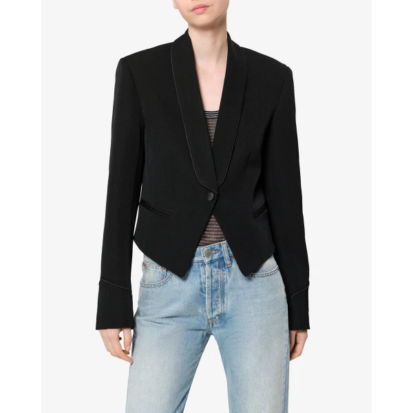 Isabel Marant Pialena Wool Jacket in Black | Jackets | Coveti