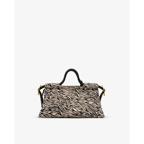 Isabel Marant Pipa M Bag in Pony Leather, Zebra | Shoulder & Crossbody Bags | Coveti