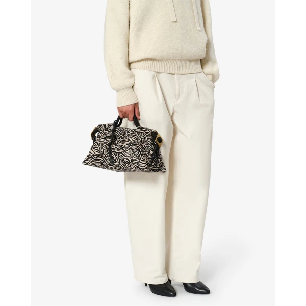 Isabel Marant Pipa M Bag in Pony Leather, Zebra | Shoulder & Crossbody Bags | Coveti