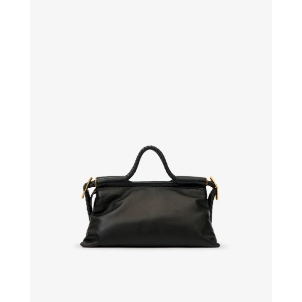 Isabel Marant Pipa M Leather Bag in Black | Shoulder & Crossbody Bags | Coveti