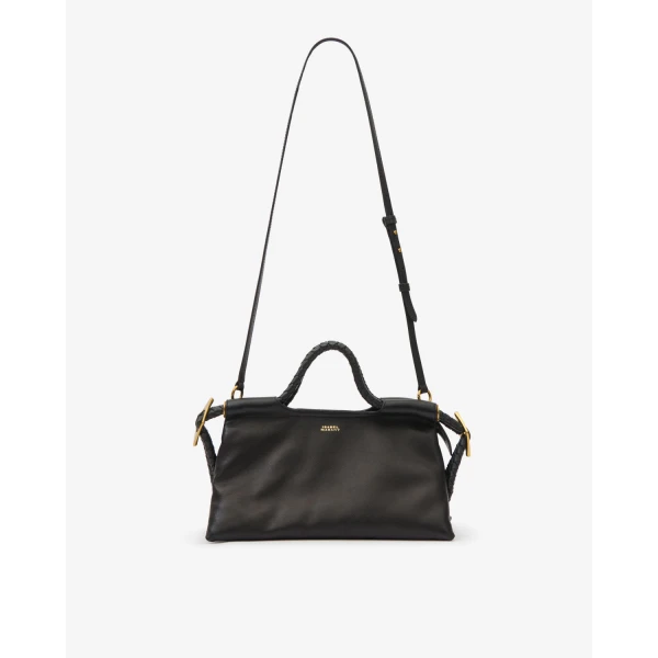 Isabel Marant Pipa M Leather Bag in Black | Shoulder & Crossbody Bags | Coveti