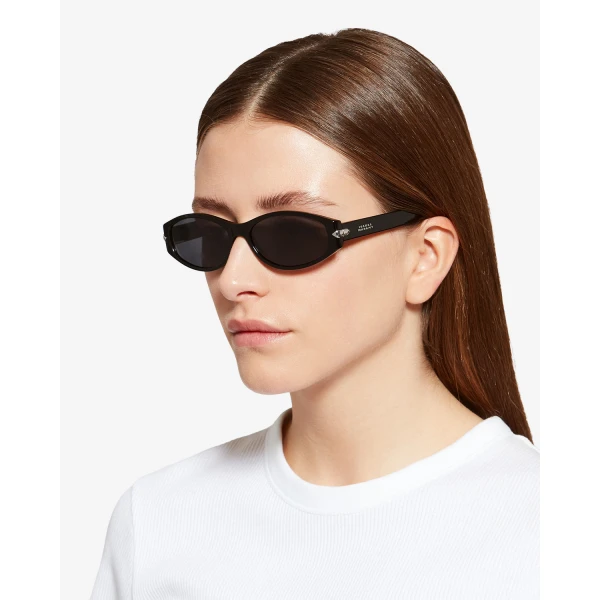 Isabel Marant Pixa Sunglasses in Black Palladium and Gray | Sunglasses | Coveti