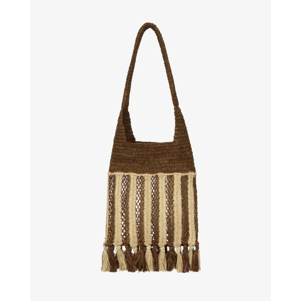 Isabel Marant Praia Small Shoulder Bag in Natural and Brown | Totes & Top-Handle Bags | Coveti