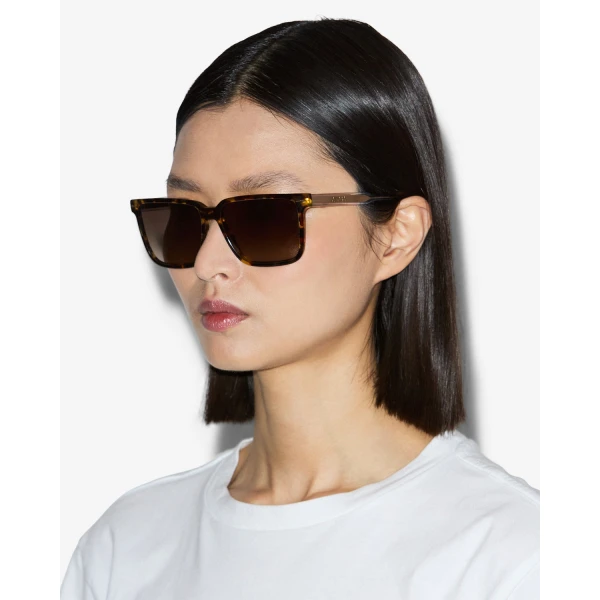 Isabel Marant Priya Squared Sunglasses in Havana and Brown Shaded | Sunglasses | Coveti
