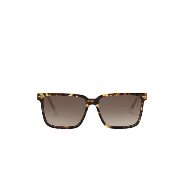 Isabel Marant Priya Squared Sunglasses in Havana and Brown Shaded | Women | Coveti