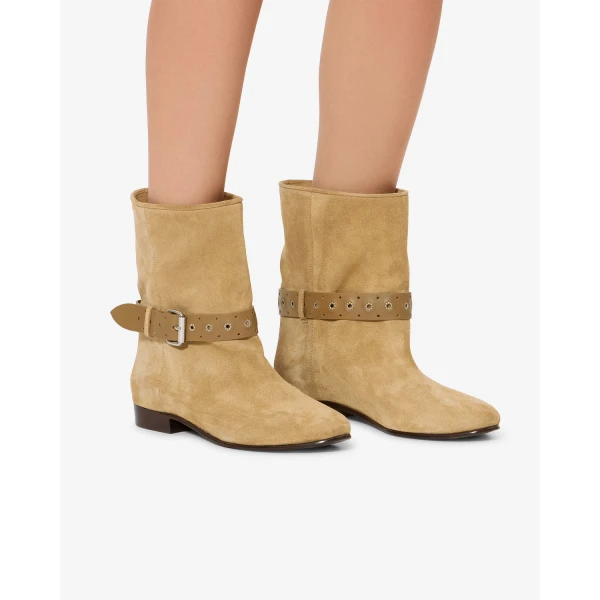Isabel Marant Reena Ankle Boots in Taupe | Boots | Coveti