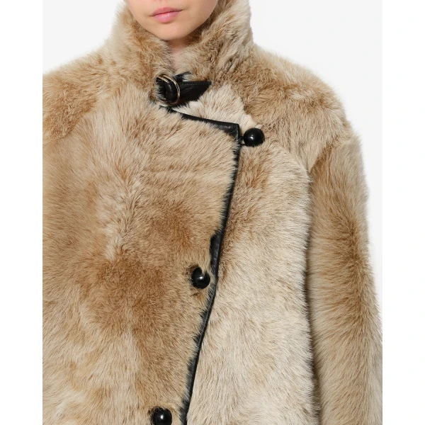 Isabel Marant Rema Shearling Coat in Ecru | Coats | Coveti