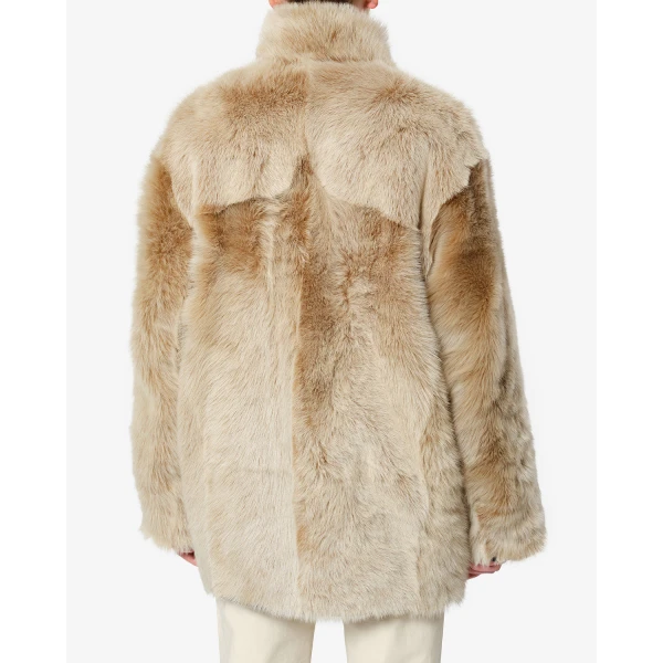 Isabel Marant Rema Shearling Coat in Ecru | Coats | Coveti