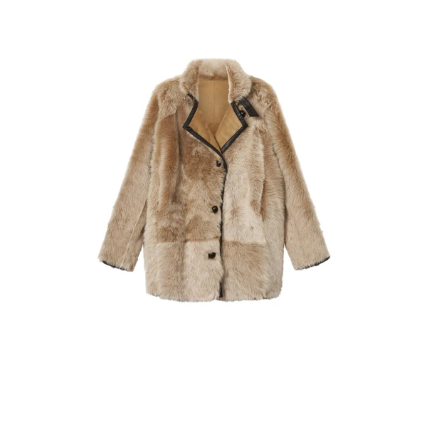 Isabel Marant Rema Shearling Coat in Ecru | Women | Coveti