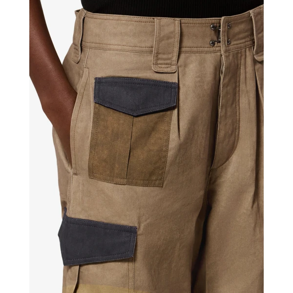 Isabel Marant Renzae Pants in Khaki | Wide leg pants | Coveti
