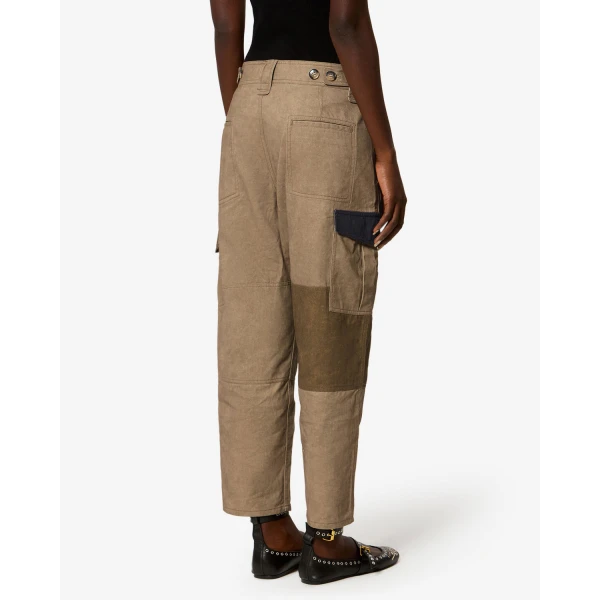 Isabel Marant Renzae Pants in Khaki | Wide leg pants | Coveti