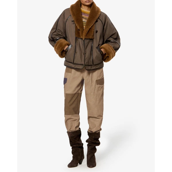 Isabel Marant Renzae Pants in Khaki | Wide leg pants | Coveti