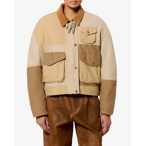 Isabel Marant Risla Jacket in Beige | Shearling Jackets | Coveti