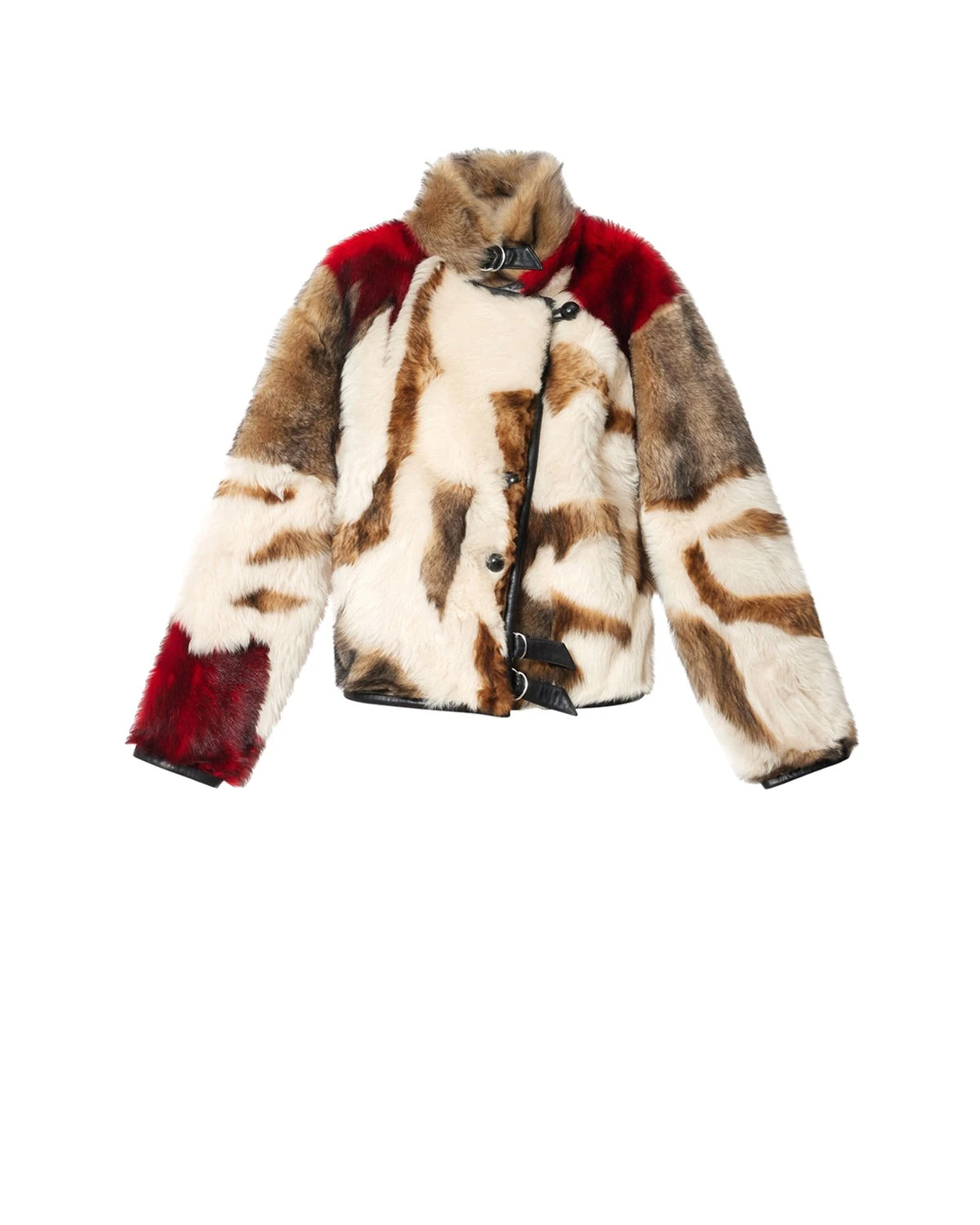 Isabel Marant Roama Shearling Coat in Ecru and Red Isabel Marant Roama Shearling Coat in Ecru and Red | Women | Coveti