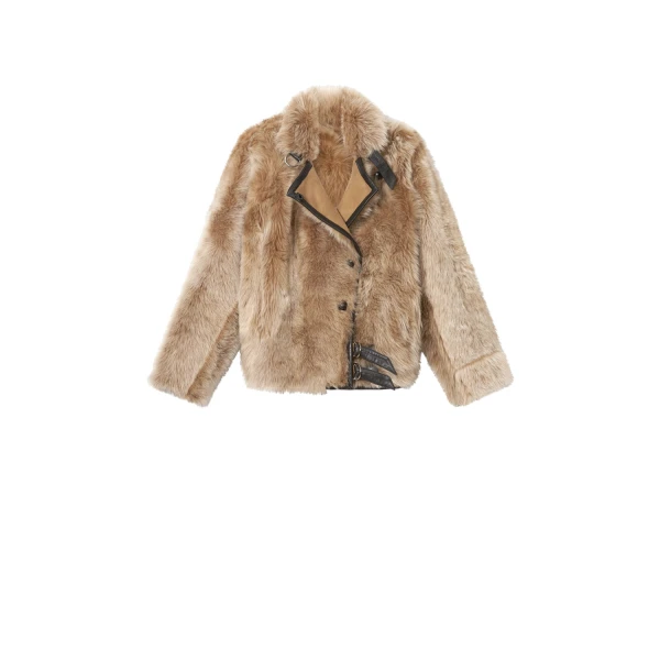 Roama Shearling Coat in Ecru