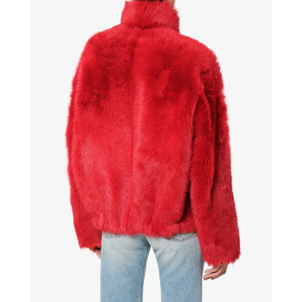 Isabel Marant Roama Shearling Coat in Red | Coats | Coveti