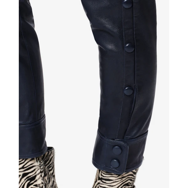 Isabel Marant Rolinda Leather Pants in Dark Navy | Pants | Coveti