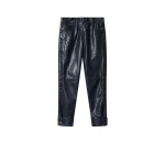 Isabel Marant Rolinda Leather Pants in Dark Navy | Women | Coveti