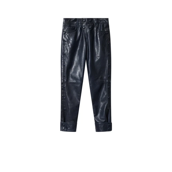 Rolinda Leather Pants in Dark Navy