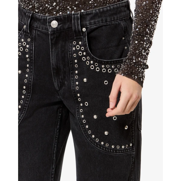 Isabel Marant Silka Jeans in Black | Denim | Coveti