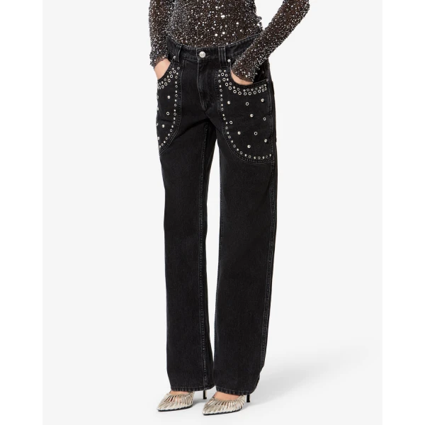 Isabel Marant Silka Jeans in Black | Denim | Coveti