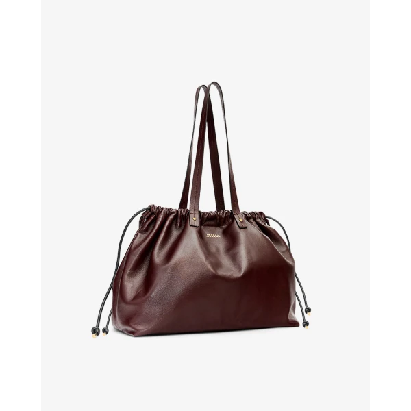 Isabel Marant Silven Leather Tote in Burgundy | Totes & Top-Handle Bags | Coveti