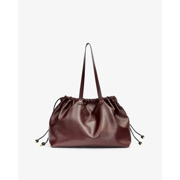 Isabel Marant Silven Leather Tote in Burgundy | Totes & Top-Handle Bags | Coveti