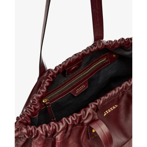 Isabel Marant Silven Leather Tote in Burgundy | Totes & Top-Handle Bags | Coveti