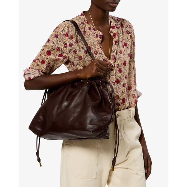 Isabel Marant Silven Leather Tote in Burgundy | Totes & Top-Handle Bags | Coveti