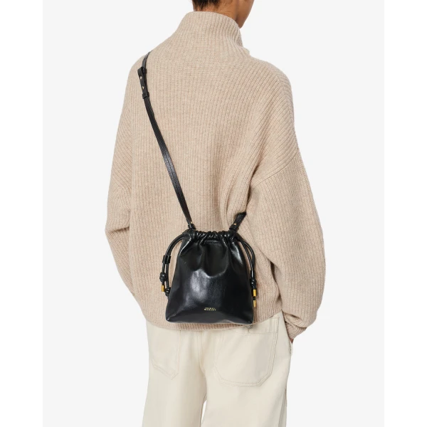Isabel Marant Silven Mini Leather Bag in Black | Mini Bags | Coveti