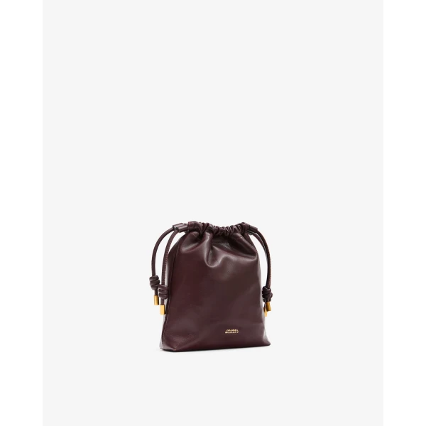 Isabel Marant Silven Mini Leather Bag in Burgundy | Mini Bags | Coveti