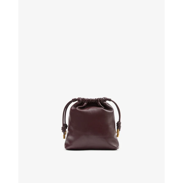 Isabel Marant Silven Mini Leather Bag in Burgundy | Mini Bags | Coveti