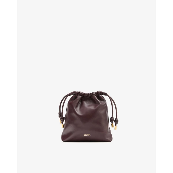 Isabel Marant Silven Mini Leather Bag in Burgundy | Mini Bags | Coveti